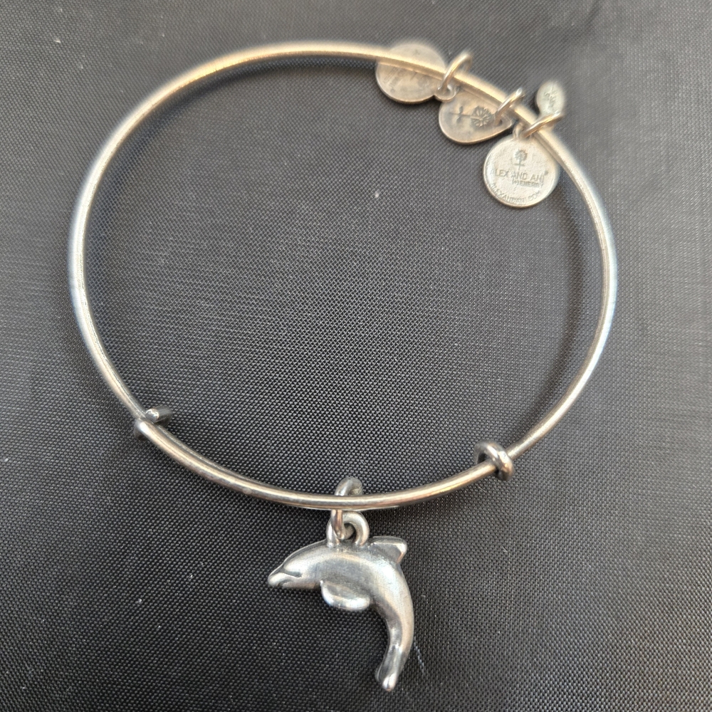 Alex and Ani Silver Tone Dolphin Charm Bracelet